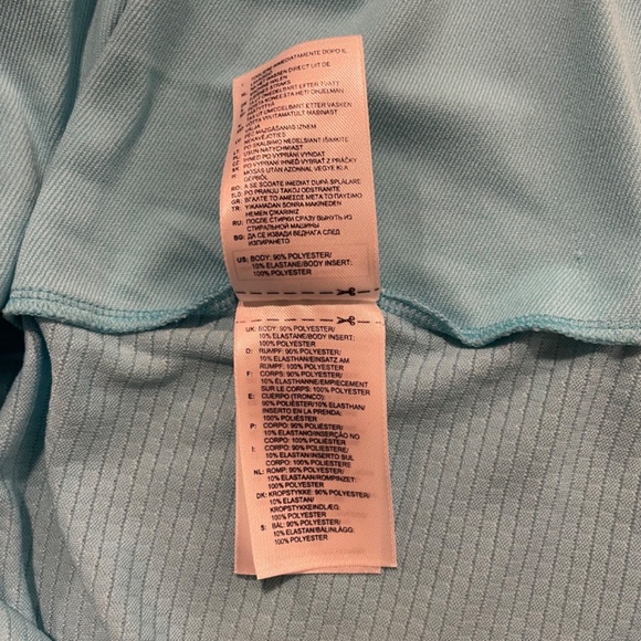 Adidas XL Light Blue Long Sleeve Quarter Zip Fitted Athletic Jacket - Picture 6 of 10